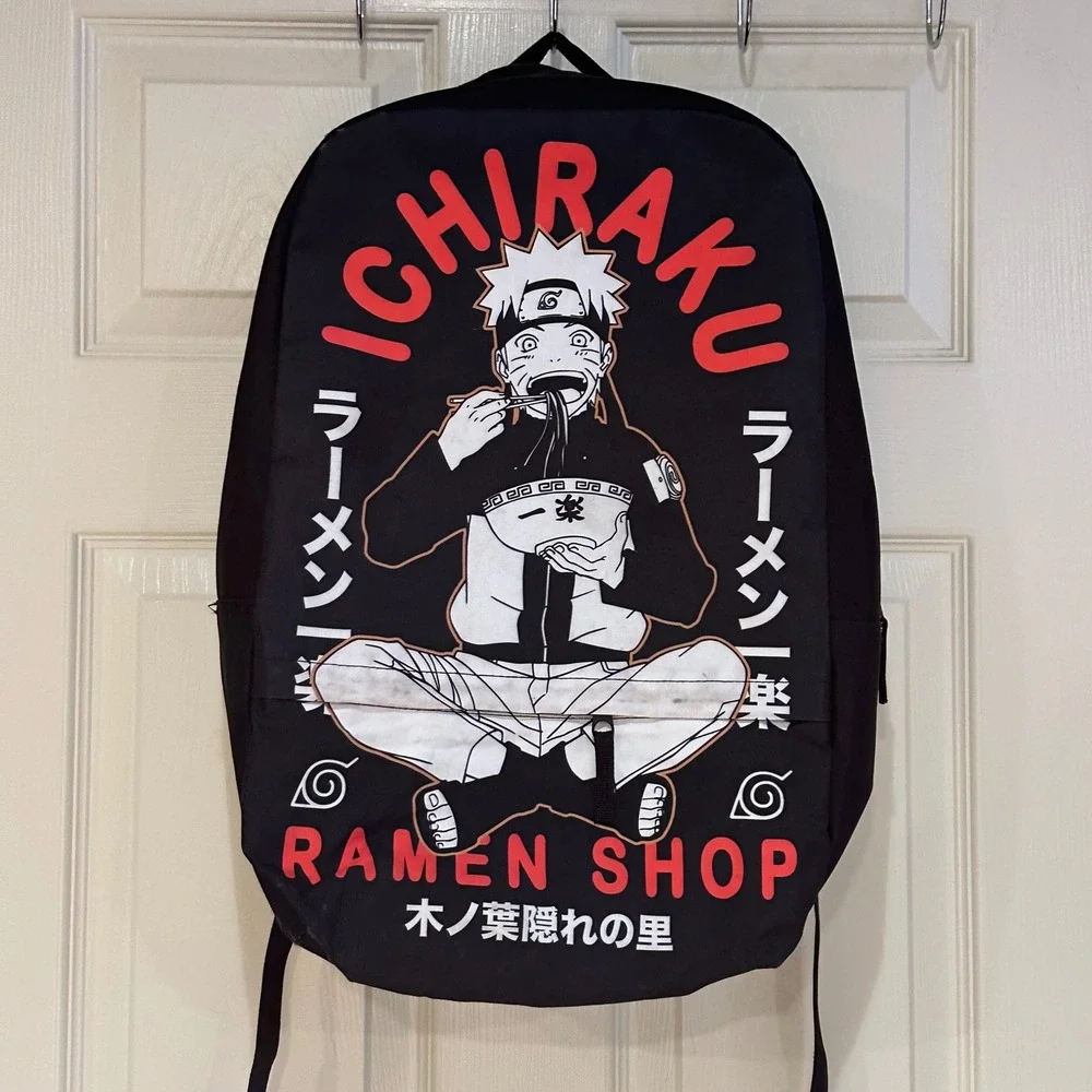 Naruto Ichiraku Ramen Shop Black Backpack Anime Graphic Bag